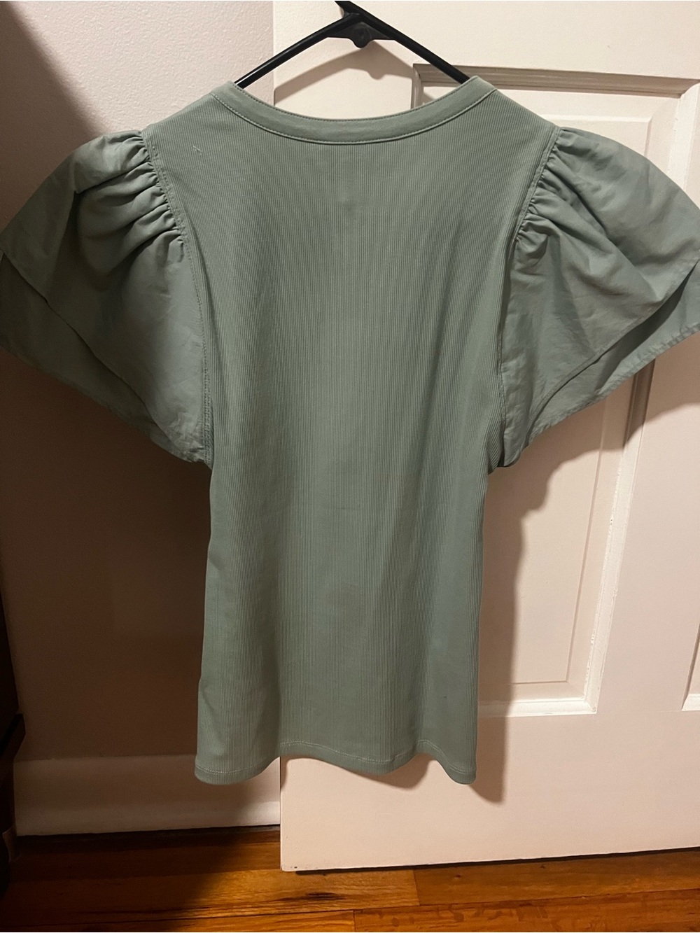 Ralph Lauren Sage Green Puff Sleeve Button-Front Top - Picture 7 of 12